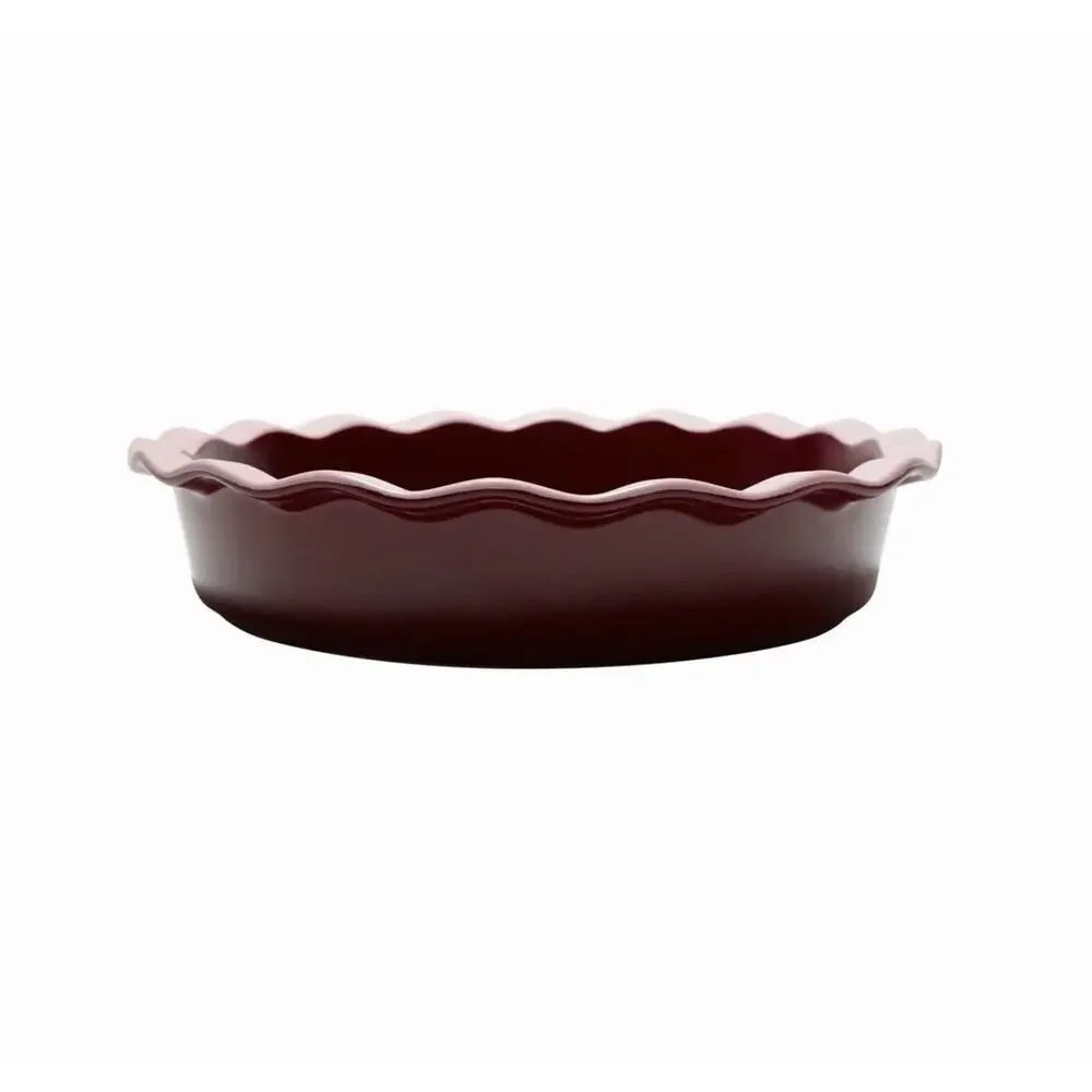 Noon & Moon Pie Dish, Cherry Lacquer, 9 Inch